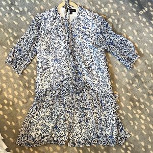 Beautiful blue and white, tie waist Saloni Tilly dress in size US 6/UK 10. EUC